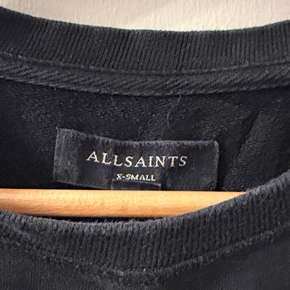 AllSaints Black Crewneck Sweatshirt - Picture 2 of 3